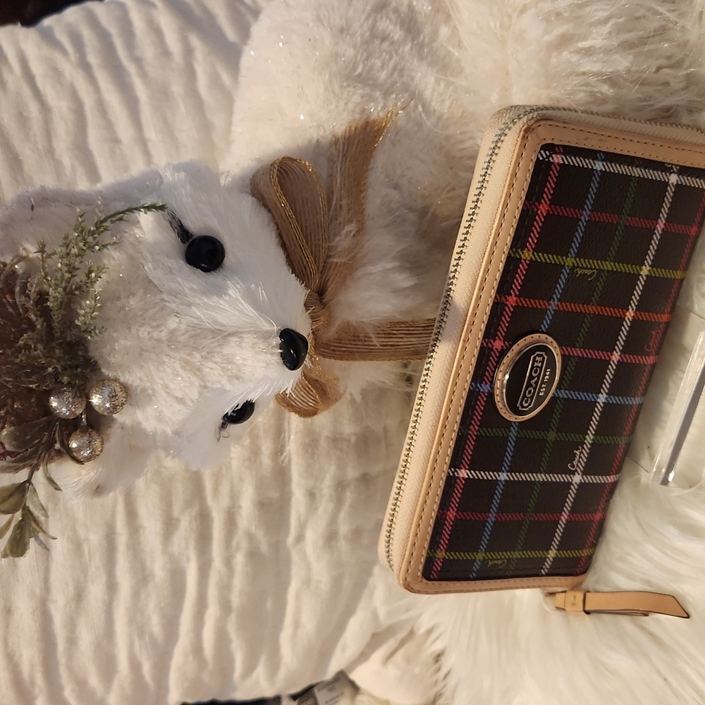 Coach VINTAGE Tattersall Plaid Wallet - Brown and Tan EXCELLENT CONDITION